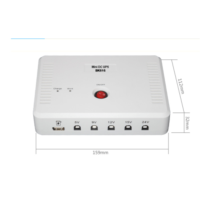 SKE SK616 Mini DC UPS for Wifi Router +ONU + IP CAMERA/ CC CAMERA 15600MAH WITH MEGA 5 OUTPUT